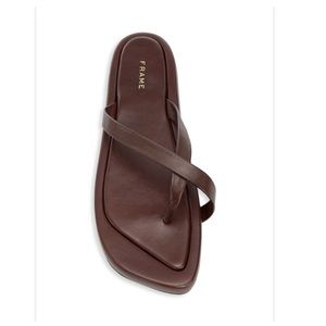 Frame Le Montauk Chocolate Brown Leather Cross Sandals Size 38 like New